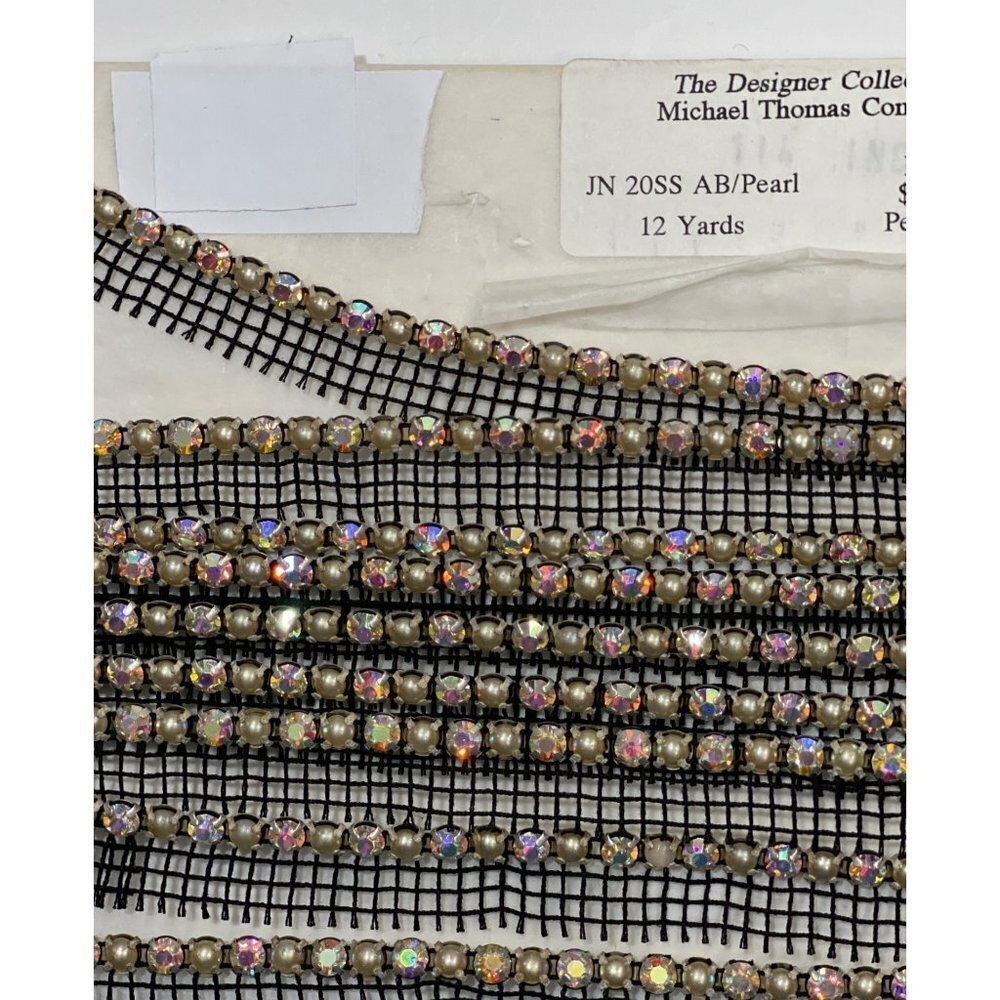 Vtg‎ MICHAEL THOMAS Designer Collection JN 20SS AB Vintage Rhinestone Trim Lot